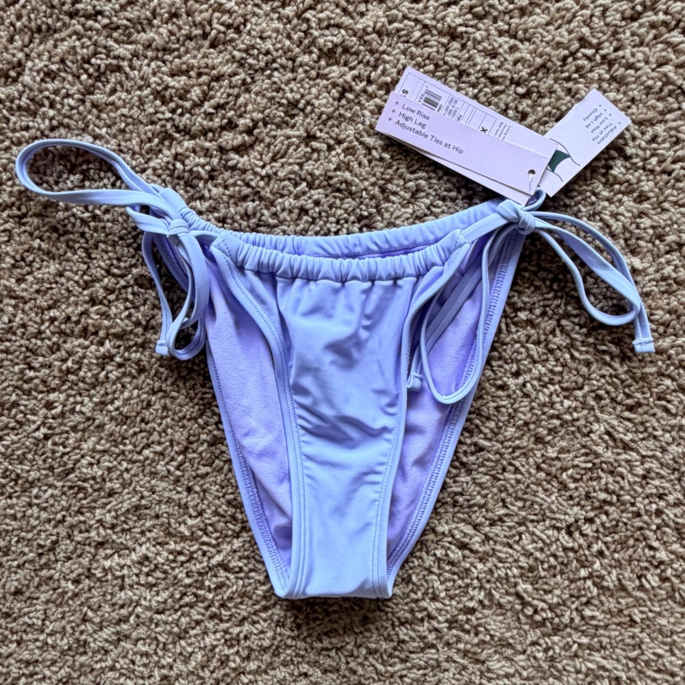 Wild Fable Purple Low Rise High Leg Cheeky Swim Bikini Bottoms XS 0-2 NEW NWT